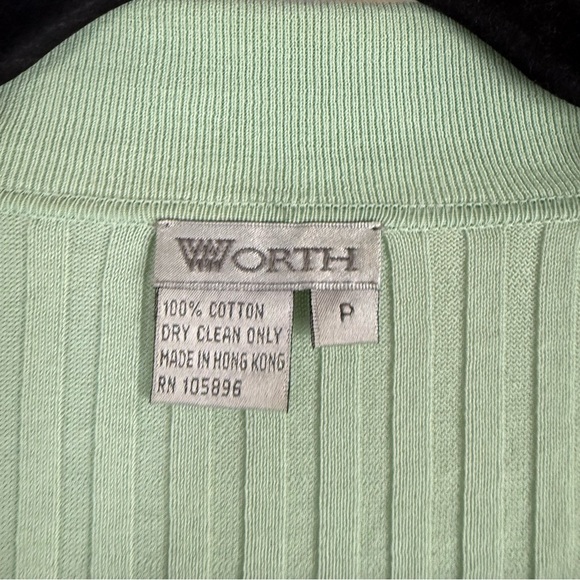 Vintage Worth Mint Green Ribbed 100% Cotton Top - Picture 5 of 13